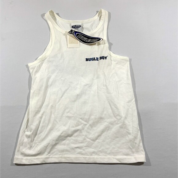 Bugle Boy Other - VTG Bugle Boys Tank Top Shirt Print White Sleeveless 90's Shark Mens Sz M NWT